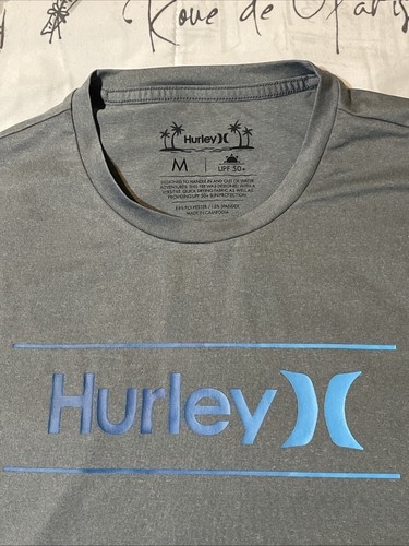 Hurley Gray Polyester / Spandex Tee Shirt, Size Medium, Sports, Hurley Logo - Picture 2 of 5