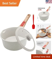 Oven Safe 2.3 Quart Nonstick Cooking Pot with Dual Spouts for Versatile Use