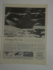 Magazine Ad* - 1944 - Curtiss Wright - World War II - Martin Mars