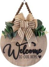 3D Welcome Sign Front Door Home/Farmhouse Porch D cor Wooden Hanging Sign W/