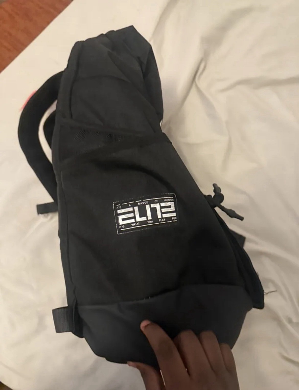 Nike Elite Training Backpack Black And White Men And Women Bag Trending