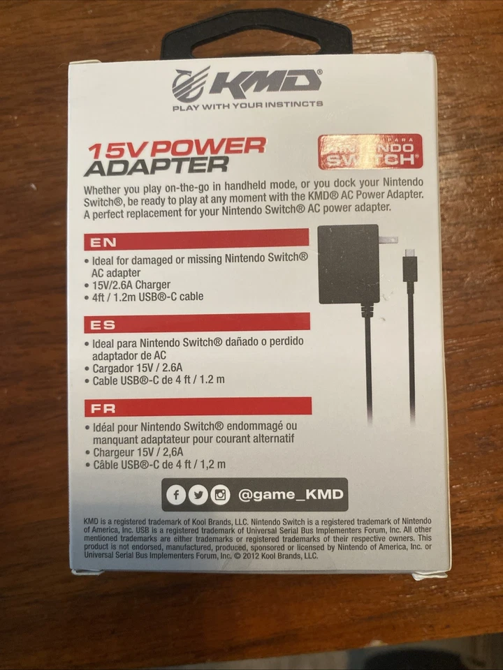 KMD 15V Power Adapter for Nintendo Switch Power Supply - Image 2 of 2