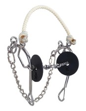 Josey Long Shank Combination Bit for Horse - 3-Piece Twisted Wire with Dogbon...