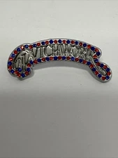 Pvtchwork Pin For Cali Only Silver with Red / Blue Stones Hat Club Rushmore New