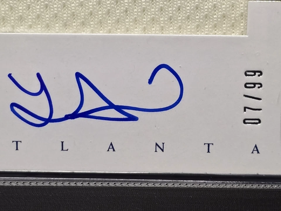 2018 Panini National Treasures -  Lucas Sims #PCS-LS /99 (AU, MEM, RC) - Image 4 of 4