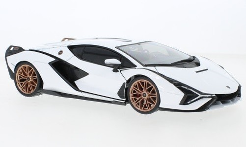 Bburago 1811046 Lamborghini Sian FKP 37 1:18 White/Black Diecast Car - New