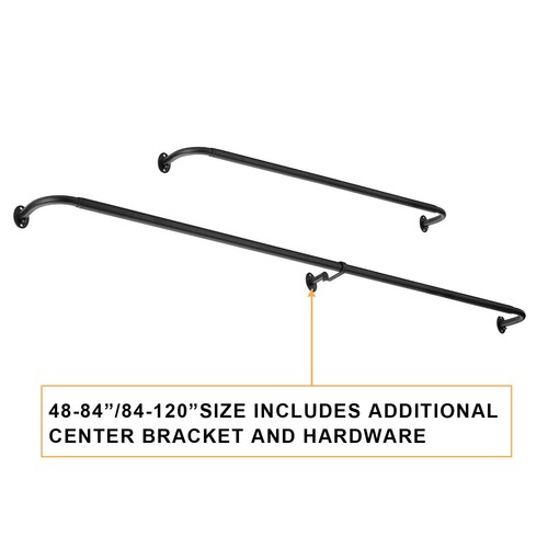 2 Pack Black Curtain Rod 48-84 Inch, Blackout Curtain Rod Wrap Around Design,... - Picture 8 of 8