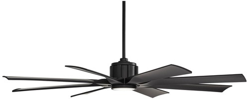 60" Defender Modern Indoor Outdoor Ceiling Fan with LED Light Remote Black Damp - Picture 7 of 8