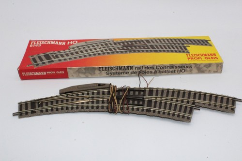 Fleischmann HO DC 6143 Profigleis - Elektrisch-Bogenweiche rechts -geprüft-- | Condition: Gebraucht