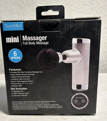 NuvoMed mini Massager Full Body Massage 6 Speed, Rechargable, NIB