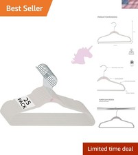25 Pack Kids Velvet Hangers  Slim  Non-Slip Design  Space Saving  Childre...