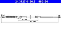 Bremsseil Seilzug Feststellbremse ATE 24.3727-0196.2 FüR VW Touran 1T1 1T2 1T3