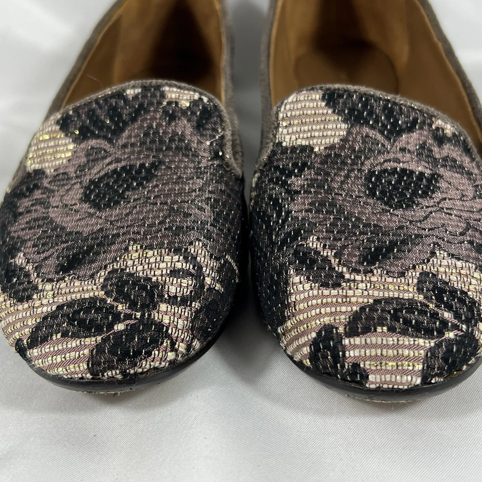 Donald J Pliner Dendasp Floral Tapiz Mocasines Mujer’s 6M Metálico Floral Italia Foto 2 de 4