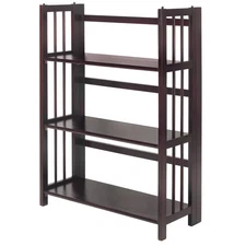 3-Shelf Folding Stackable Bookcase 27.5" Wide Bookshelves Open Storage Cabinet