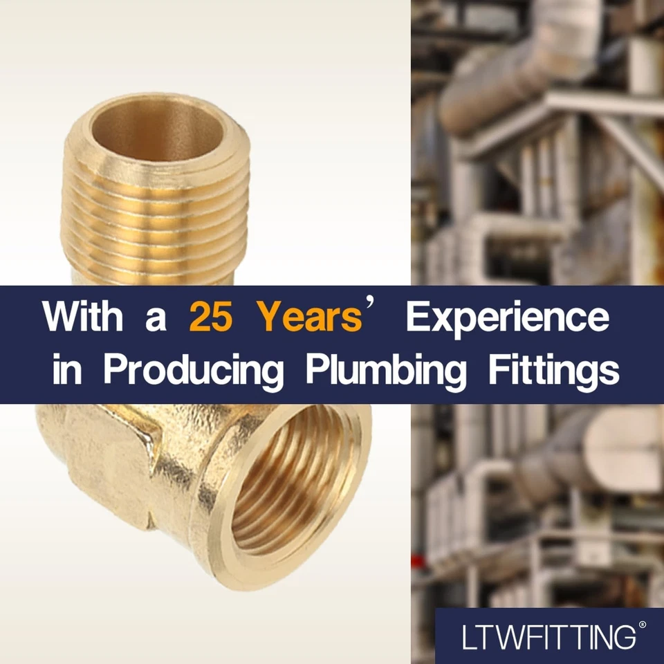 5 Pack Brass Pipe 90 Deg 1/2-Inch NPT Street Elbow Forged Fitting Fuel Air Boat - Image 4 of 4