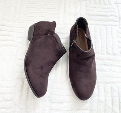 Comfortview Bexley Burgandy Suede Ankle Booties Women s Size 10M