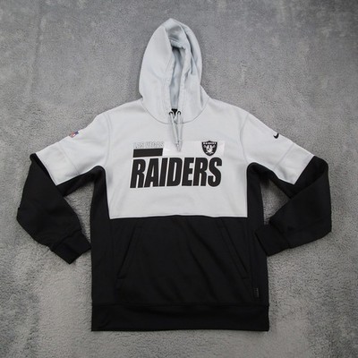Nike Las Vegas Raiders NFL Dri-Fit Hoodie Mens Medium Gray Black Colorblock NKDD