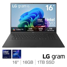 Image of LG Gram 16Z90TL-G Intel Core Ultra 7 16GB RAM 1TB SSD 16 Inch W 16Z90TL-G.AU78A1