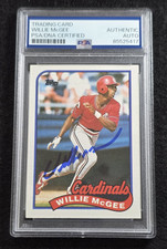 1989 WILLIE McGEE Signed Topps Baseball Card-ST. LOUIS CARDINALS-PSA