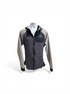 New Balance Mens Sz Large Full Zip Quilted Fleece Lined Gray Hooded Jacket