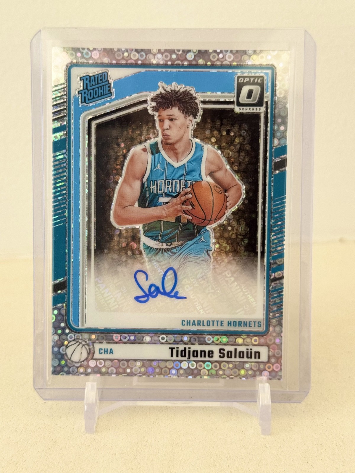 2024-25 Donruss Optic TIDJANE SALAUN Rated Rookie Signatures Silver Disco RC AU