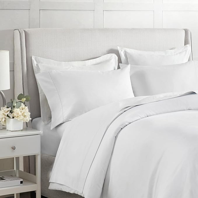 MADISON PARK 500 TC Egyptian Cotton 4 Piece Sheet Set White QUEEN NIP