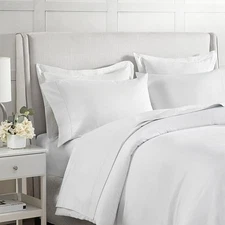 MADISON PARK 500 TC Egyptian Cotton 4 Piece Sheet Set White QUEEN NIP