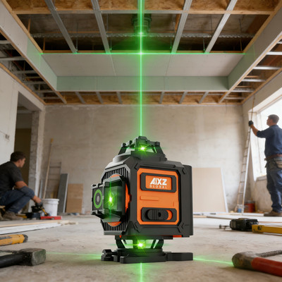 AIXZ Laser Level Wasserwaage 16 Line 4D 360° Kreuzlinienlaser Kit mit 2Akku