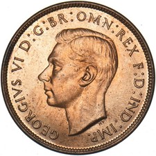 1937 Penny - George VI British Bronze Coin - Superb