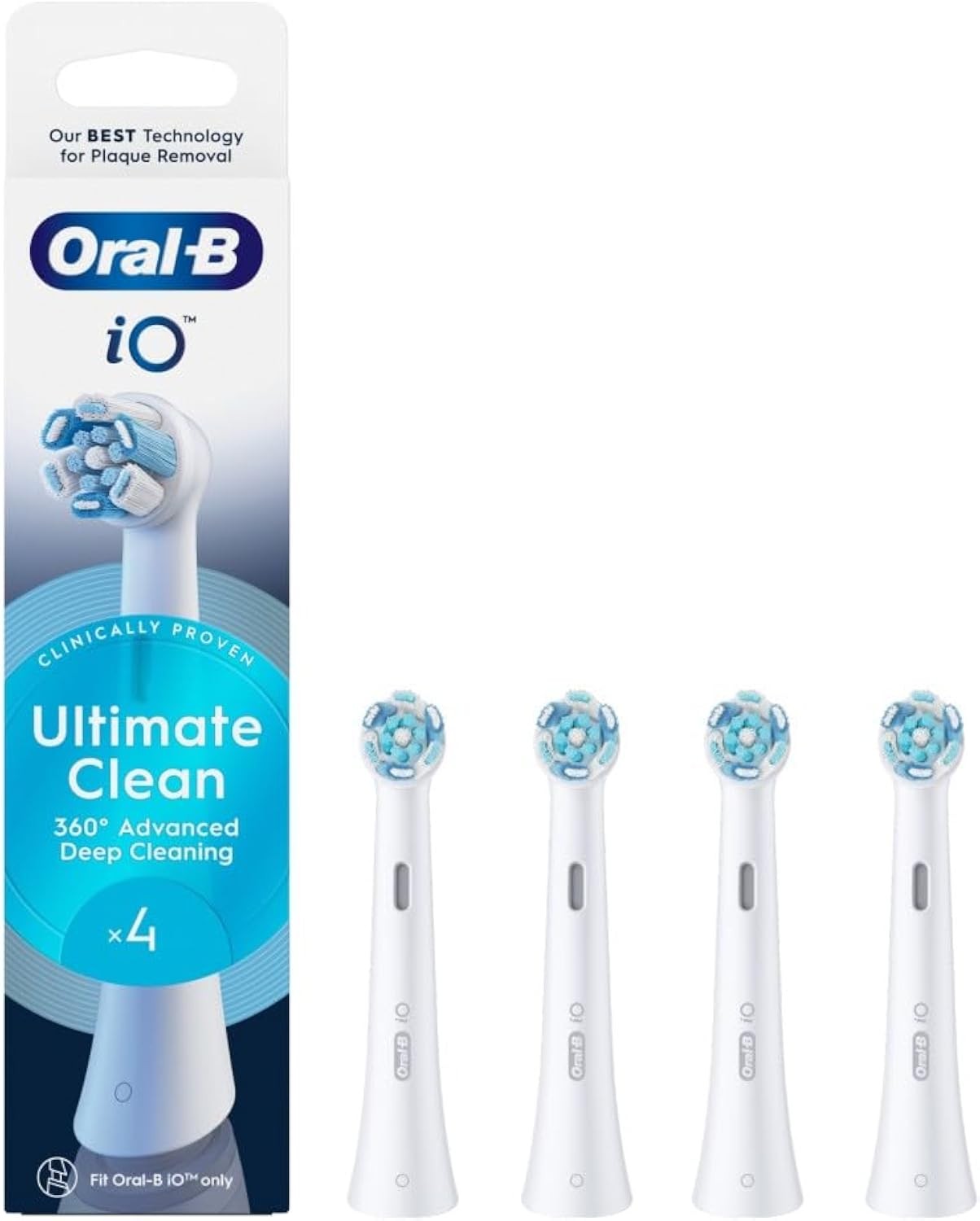 Oral-B iO Ultimate Cleaning Original Replacement Toothbrush Heads for Oral-B iO Electric Toothbrushes 'Bristle-in-Bust' Bundle, White, Pack of 4 - Image 2