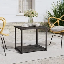 Side Table Black PE Rattan Standard size for side tables
