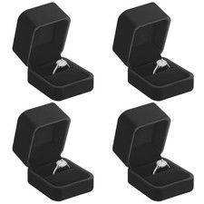 4 Pieces Velvet Ring Gift Boxes Set, Earring Pendant Jewelry Case, Jewellry D...