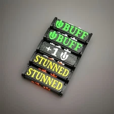 TCG Gametokens, Power Dice, Power Buff Set, Buffed, Stunned, Riftbound LoL TCG