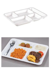 100 Siegelschalen EPS Hartschaumschale 5-geteilte Menüschale Lunchboxen