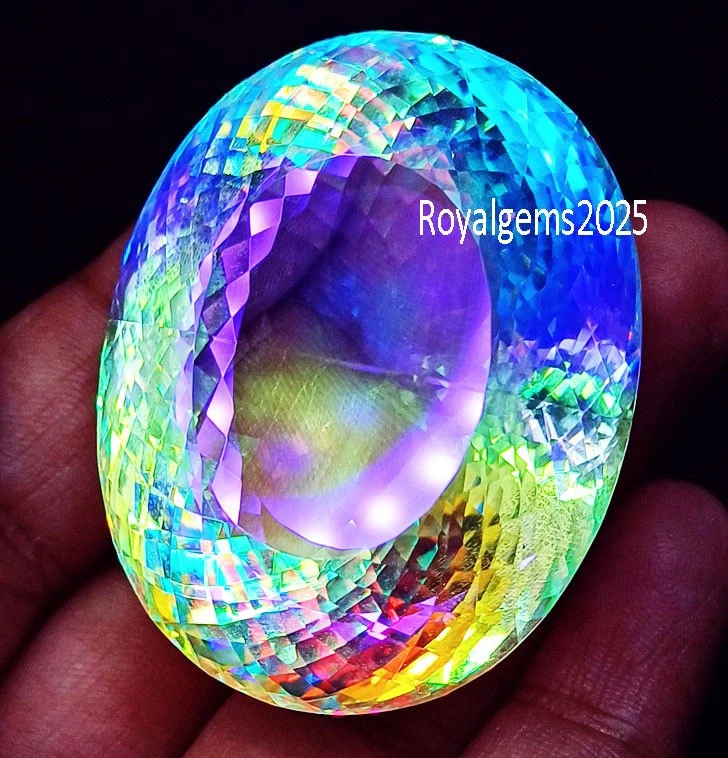 Oval Shape 258.00 Ct Certified Mystic Quartz In Rainbow Color Loose Gemstone - Image 3 of 4