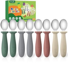 8 PCS Toddler Spoons Set - Baby Spoons with Silicone Handle Children safe 18/...