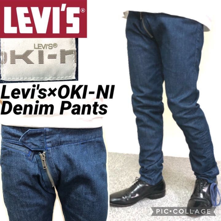 Pantalones de mezclilla Levi's x Oki-Ni pedido especial hombres modelo de colaboración raro limitado E