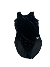 GK Elite Leotard Girl Gymnastics Dance Black Velour