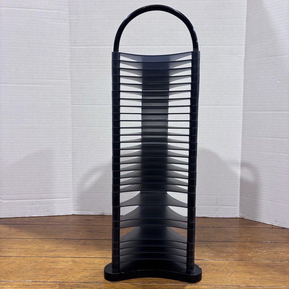 Fellowes Vintage 90s 32 Disc CD Tower Rack Holder Wood Black