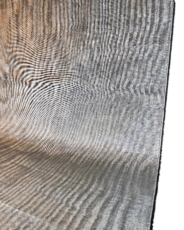 Silver Gray Silk Moire Watermark Patterned Fabric Fabric By 2 Meters. - Image 3 of 4