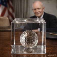 Eisenhower Golf Ball in Lucite – Gifted to Secret Service Agent Sam Kinney