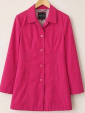 Gabardina Relativity para mujer M rosa frambuesa forrada chaqueta de primavera abrigo de lluvia