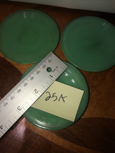 Akro Agate Toy Tea 3 Dishes Green Plates Saucer Mini Plate - Picture 4 of 6
