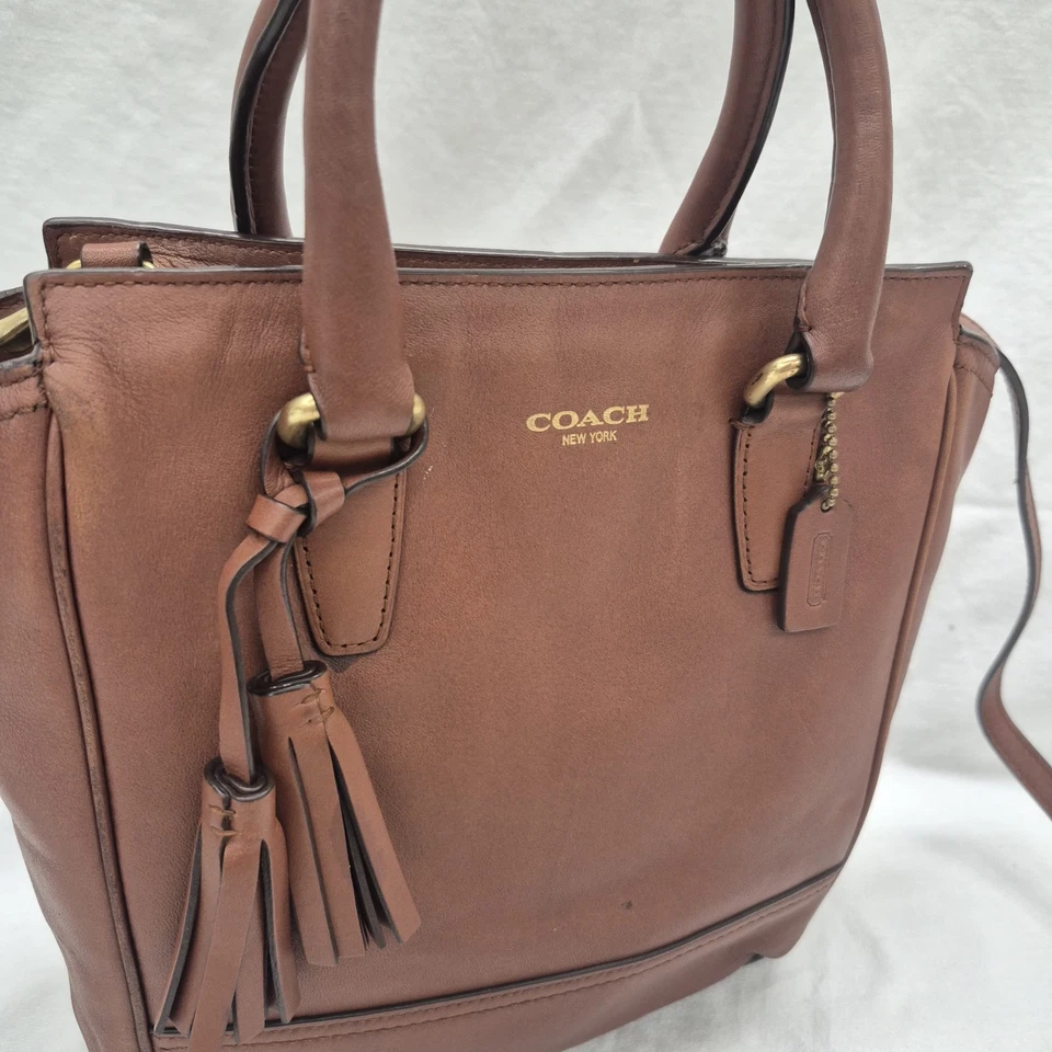 ТРЕНЕР мини желтовато-коричневый наследие коричневый кожаный через плечо сумка сумочка - Изображение 2 из 4