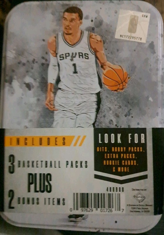 Victor Wembanyama 2024 NBA Tin New Factory Sealed 3 Packs 2 Bonus Items
