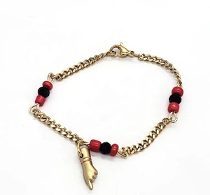 Authentic 18K GOLD PLATED BABY AZABACHE BRACELET 6", PULSERA PARA BEBE DE ORO LAMINADO