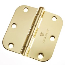 Brass Door Hinges 3-1/2" x 3-1/2" with 5/8" Radius Corners