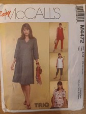 McCalls Sewing Pattern M4472 Misses Maternity Dress, Top & Pants 12-14-16-18 New