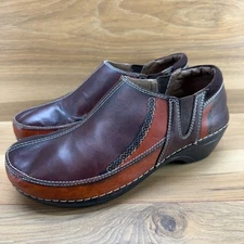 Spring Step Lartiste Nessia Clogs Womens 9.5 EU 40 Brown Two Tone Leather