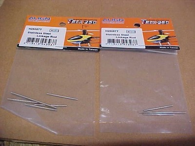 ALIGN H25057T (2 PKGS) = STAINLESS STEEL LINKAGE ROD SET: TREX 250 (NEW, 1 OPEN)